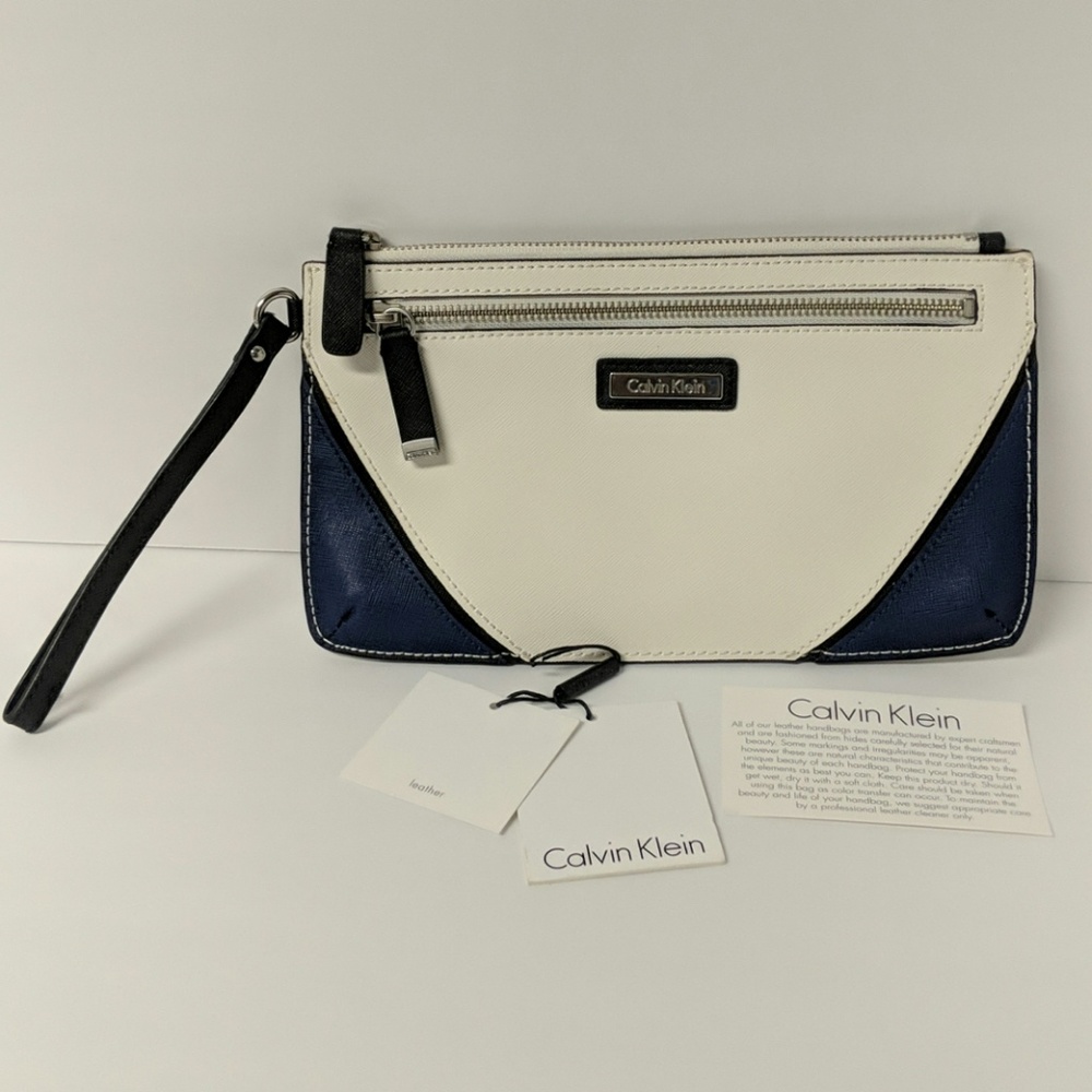 Calvin Klein color block leather clutch